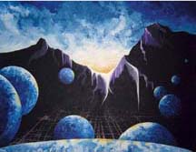 'Earth Rise', acrylic on canvas, Will Johnstone.