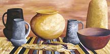 'Pots', acrylic on canvas, Will Johnstone.